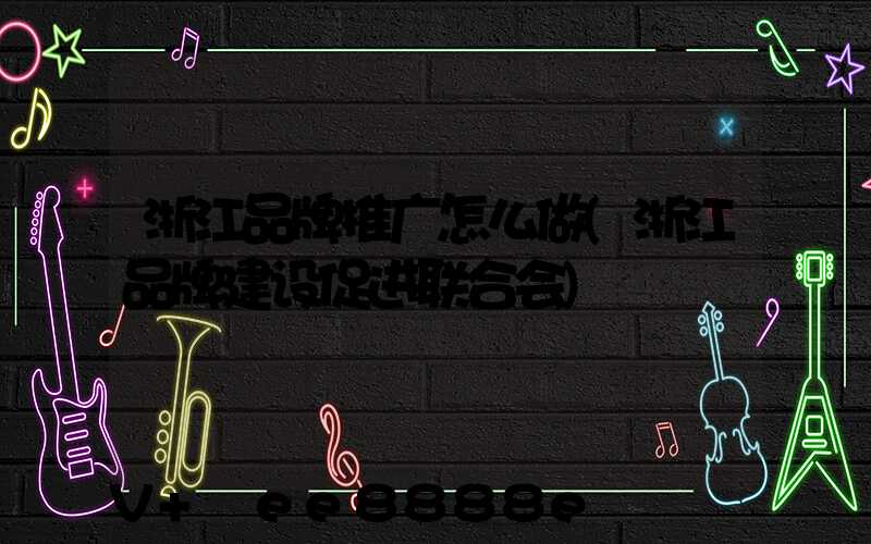 浙江品牌推广怎么做(浙江品牌建设促进联合会)