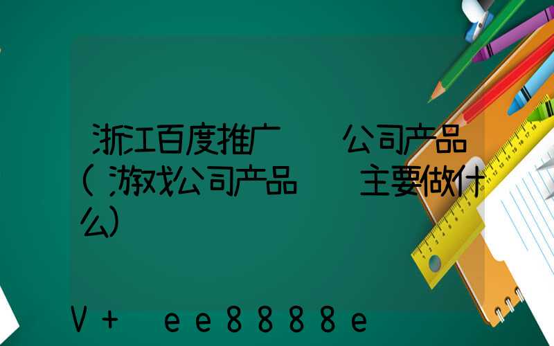 浙江百度推广运营公司产品(游戏公司产品运营主要做什么)