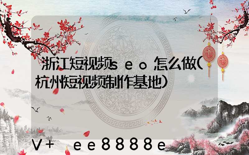 浙江短视频seo怎么做(杭州短视频制作基地)