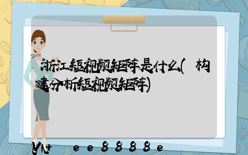 浙江短视频矩阵是什么(构建分析短视频矩阵)