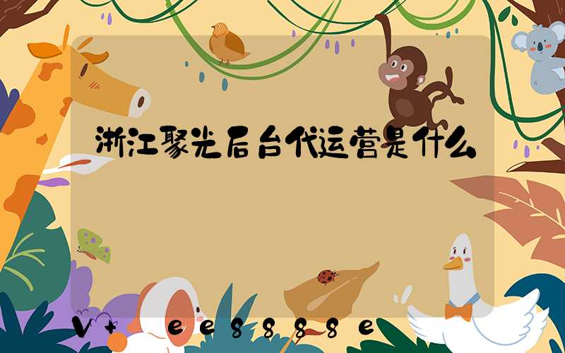 浙江聚光后台代运营是什么