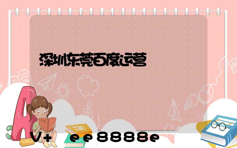 深圳东莞百度运营