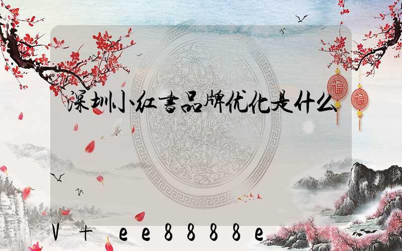 深圳小红书品牌优化是什么