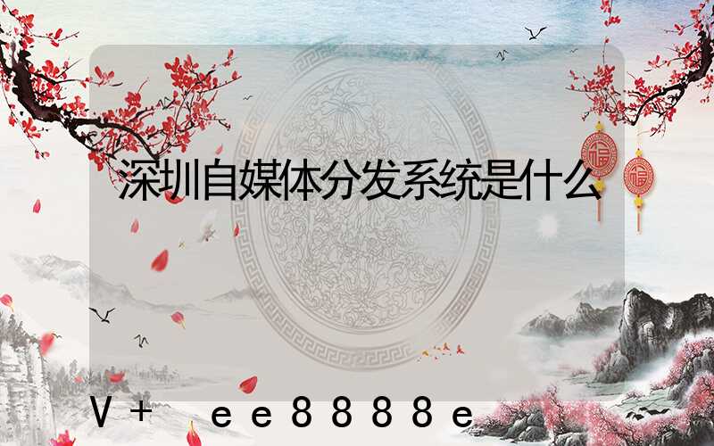 深圳自媒体分发系统是什么