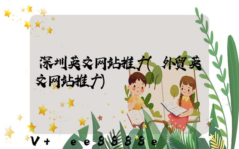 深圳英文网站推广(外贸英文网站推广)