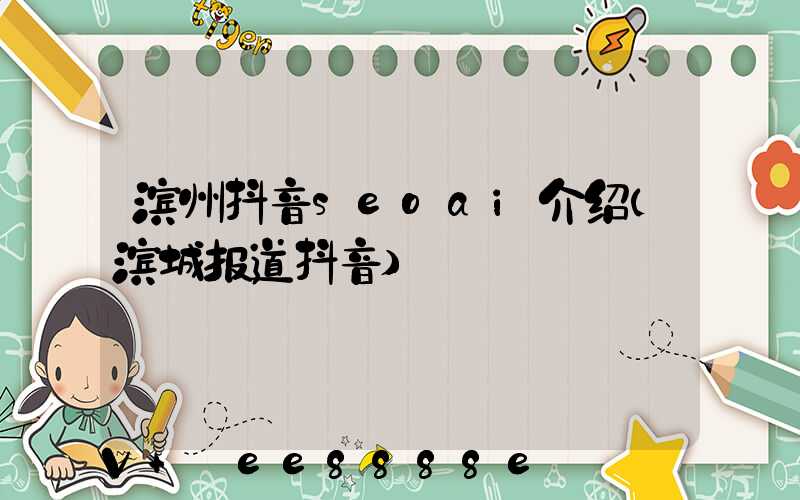 滨州抖音seoai介绍(滨城报道抖音)
