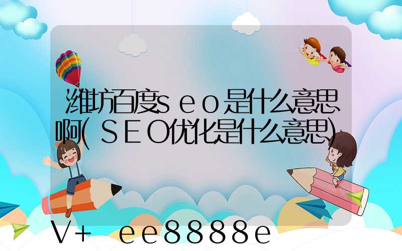 潍坊百度seo是什么意思啊(SEO优化是什么意思)