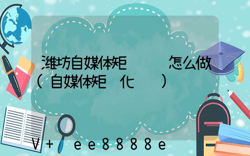 潍坊自媒体矩阵营销怎么做(自媒体矩阵化运营)