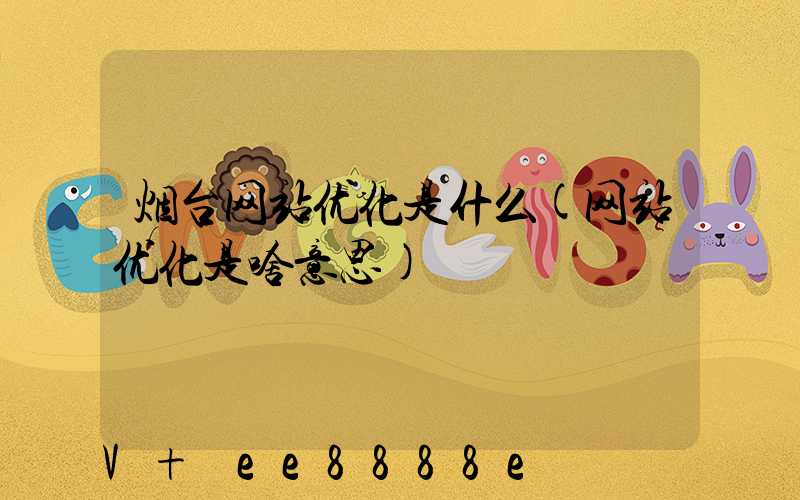 烟台网站优化是什么(网站优化是啥意思)