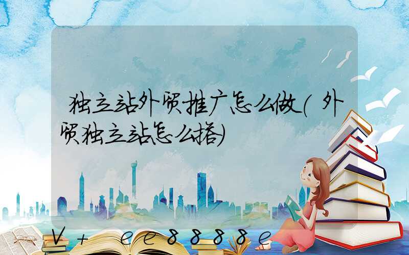 独立站外贸推广怎么做(外贸独立站怎么搭)