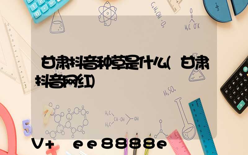 甘肃抖音种草是什么(甘肃抖音网红)