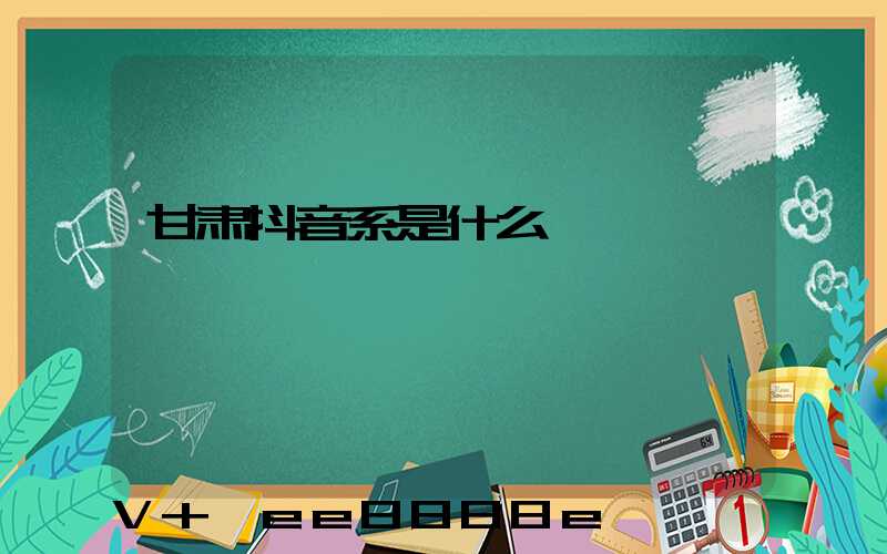 甘肃抖音系是什么