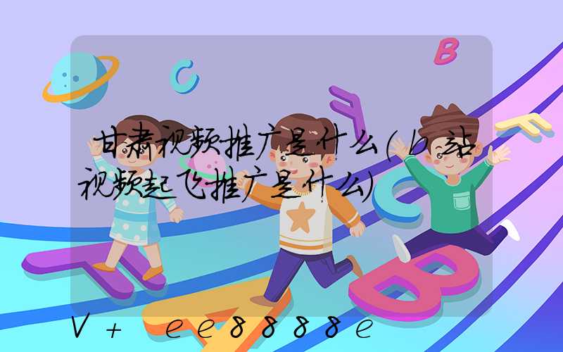 甘肃视频推广是什么(b站视频起飞推广是什么)