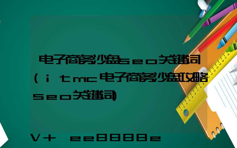 电子商务沙盘seo关键词(itmc电子商务沙盘攻略seo关键词)