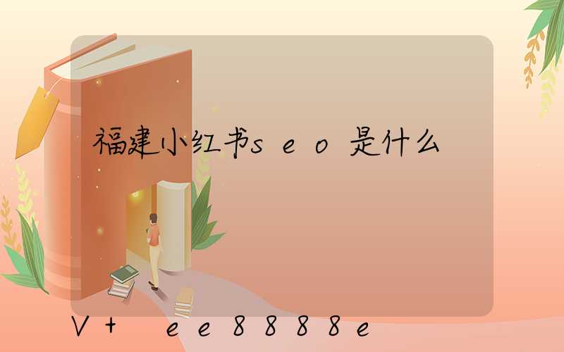福建小红书seo是什么
