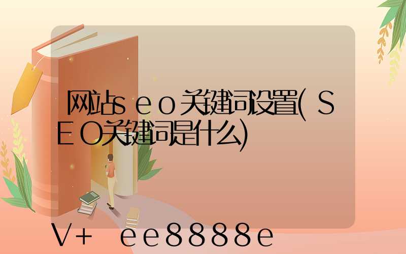 网站seo关键词设置(SEO关键词是什么)