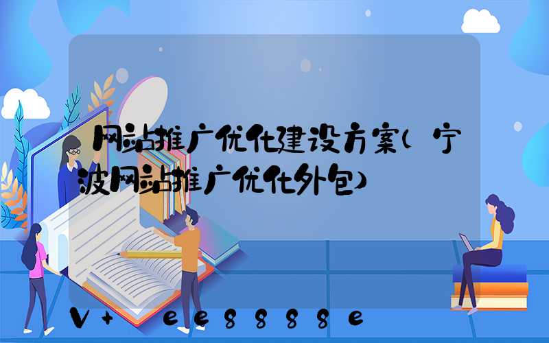 网站推广优化建设方案(宁波网站推广优化外包)