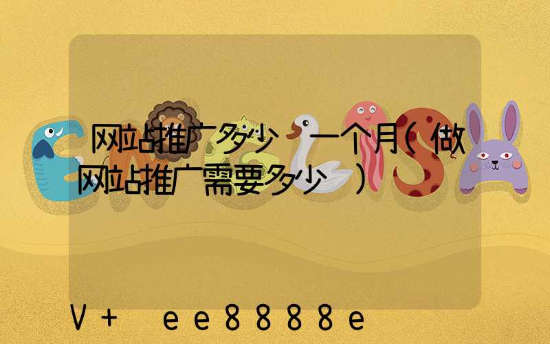 网站推广多少钱一个月(做网站推广需要多少钱)