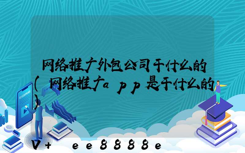 网络推广外包公司干什么的(网络推广app是干什么的)
