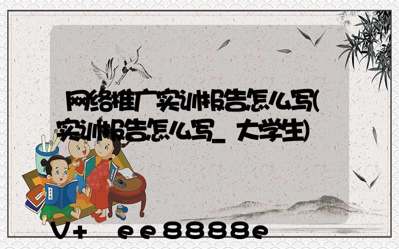 网络推广实训报告怎么写(实训报告怎么写_大学生)