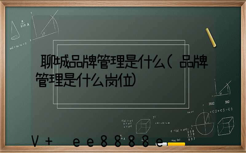 聊城品牌管理是什么(品牌管理是什么岗位)