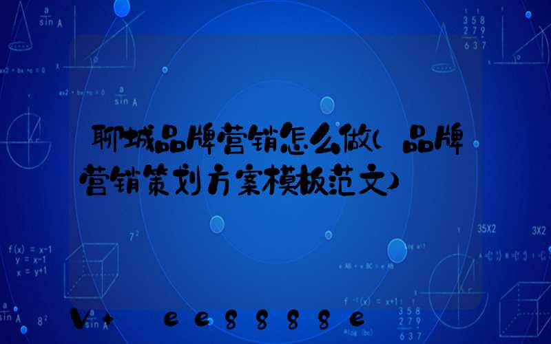 聊城品牌营销怎么做(品牌营销策划方案模板范文)