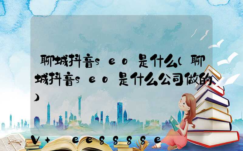聊城抖音seo是什么(聊城抖音seo是什么公司做的)