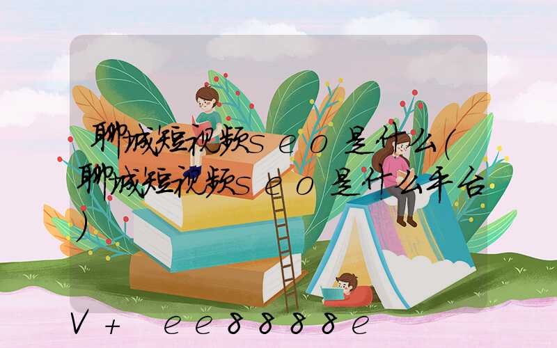聊城短视频seo是什么(聊城短视频seo是什么平台)