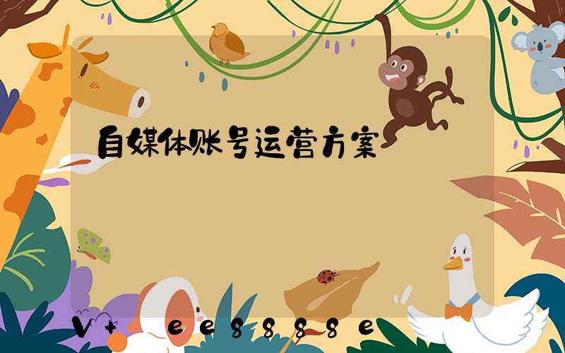 自媒体账号运营方案