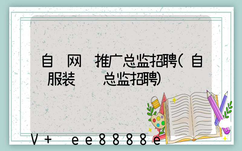 自贡网络推广总监招聘(自贡服装设计总监招聘)