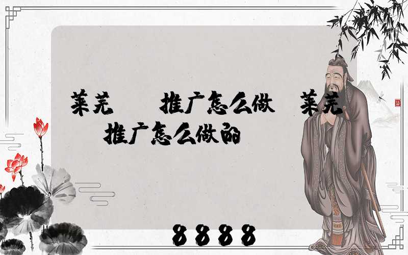 莱芜ai推广怎么做(莱芜ai推广怎么做的)
