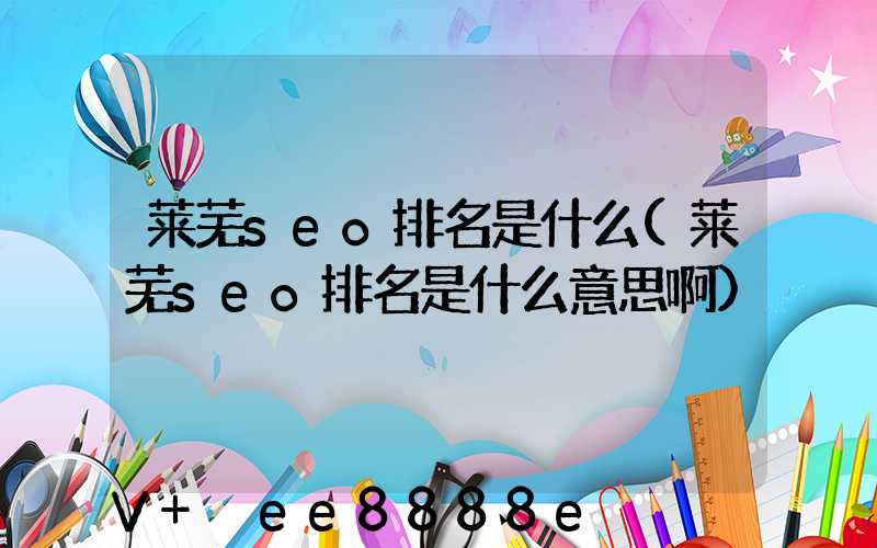 莱芜seo排名是什么(莱芜seo排名是什么意思啊)