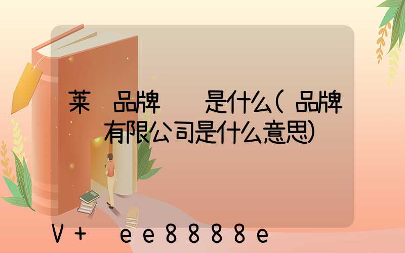 莱芜品牌营销是什么(品牌营销有限公司是什么意思)