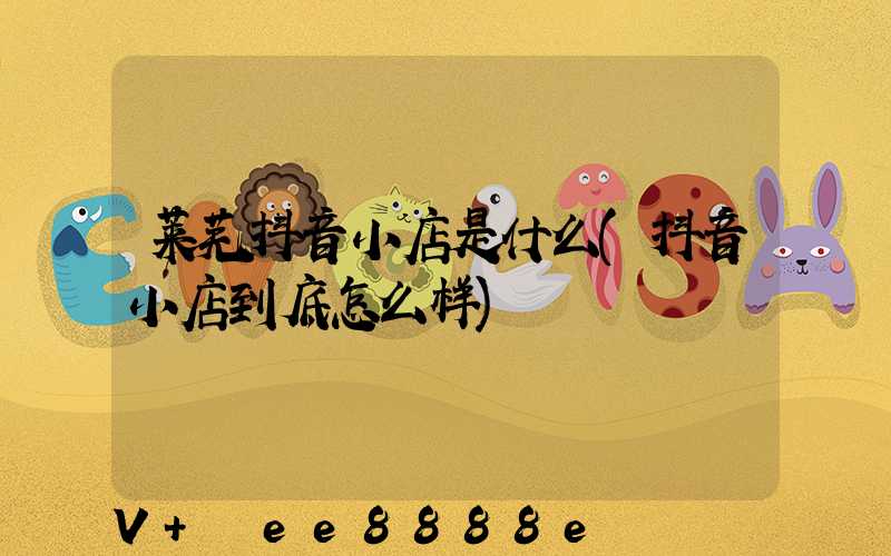 莱芜抖音小店是什么(抖音小店到底怎么样)
