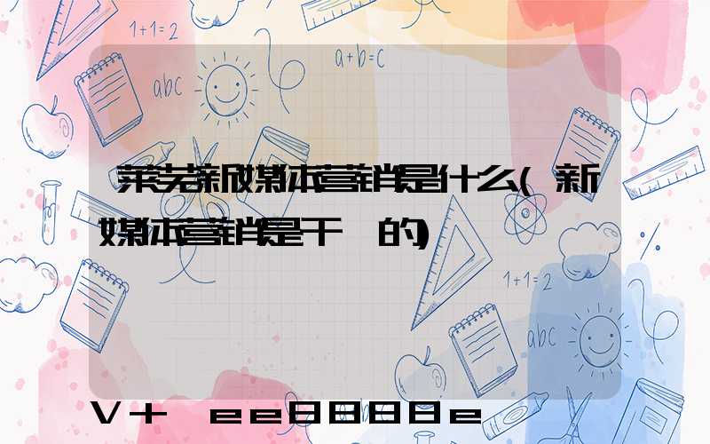 莱芜新媒体营销是什么(新媒体营销是干嘛的)
