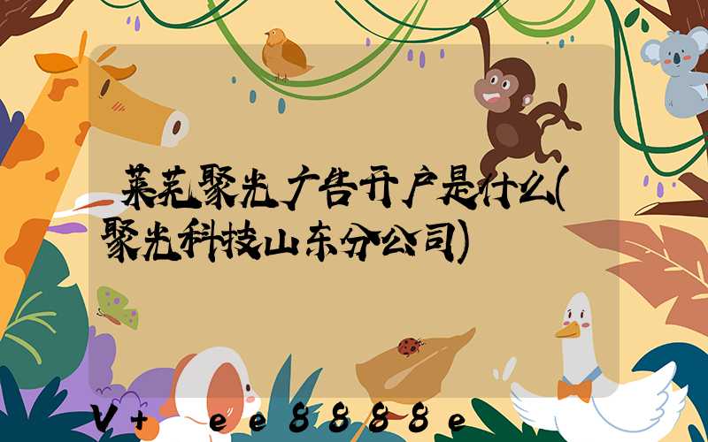 莱芜聚光广告开户是什么(聚光科技山东分公司)