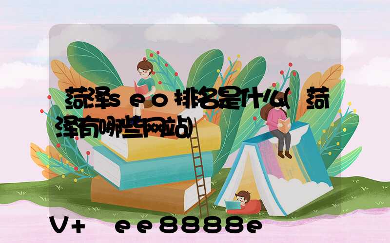 菏泽seo排名是什么(菏泽有哪些网站)