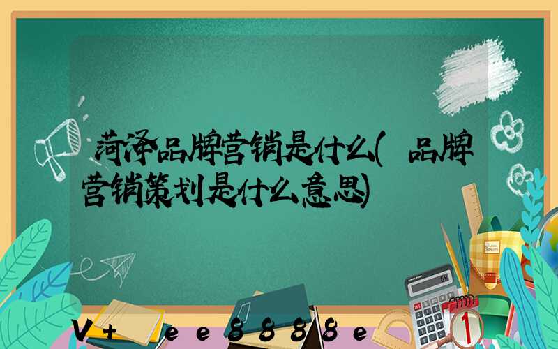 菏泽品牌营销是什么(品牌营销策划是什么意思)