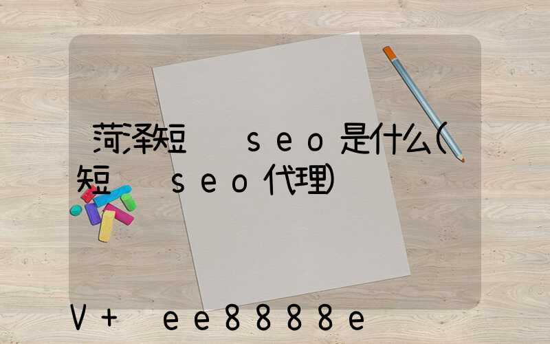 菏泽短视频seo是什么(短视频seo代理)