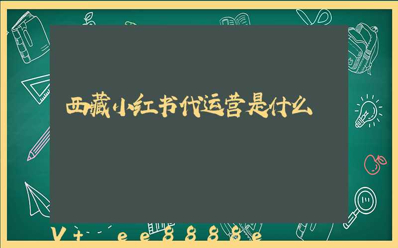 西藏小红书代运营是什么