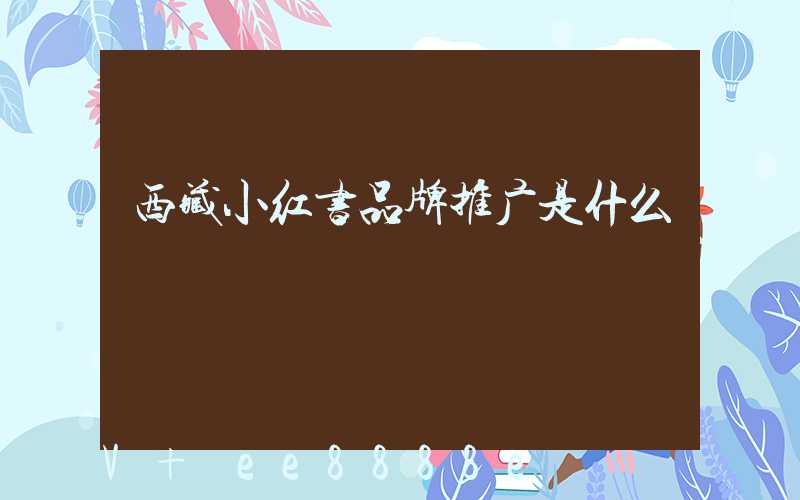 西藏小红书品牌推广是什么