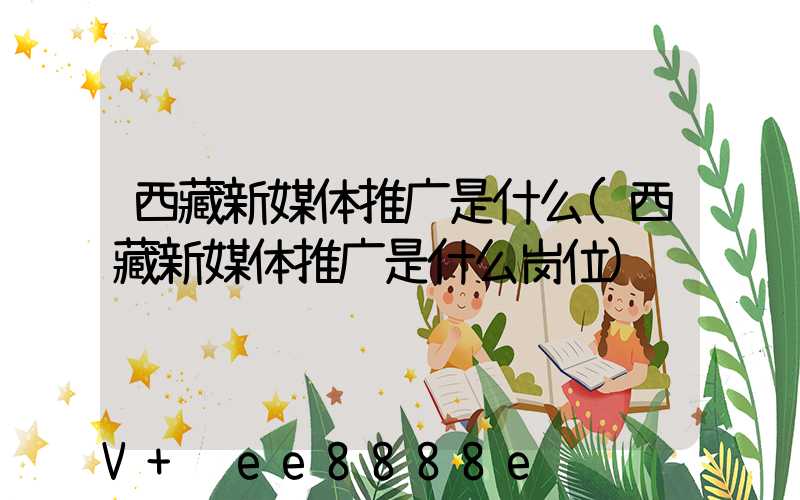 西藏新媒体推广是什么(西藏新媒体推广是什么岗位)
