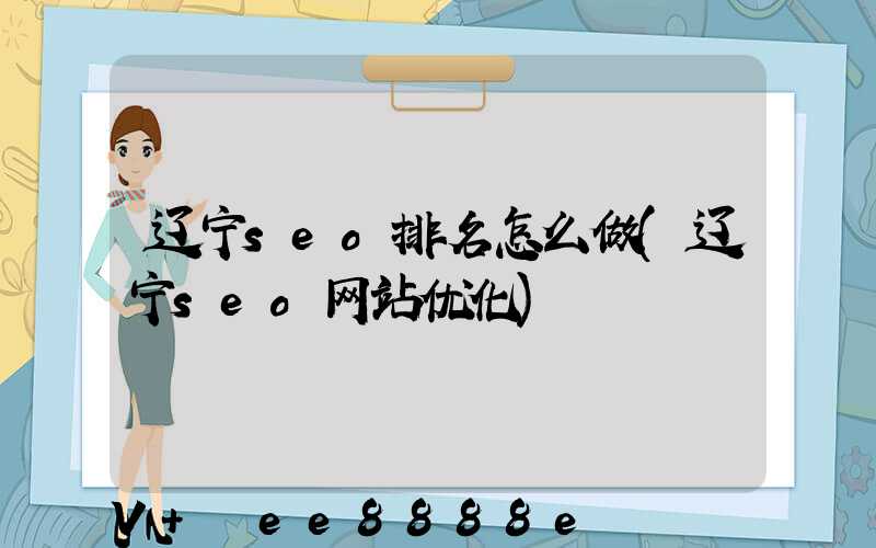 辽宁seo排名怎么做(辽宁seo网站优化)