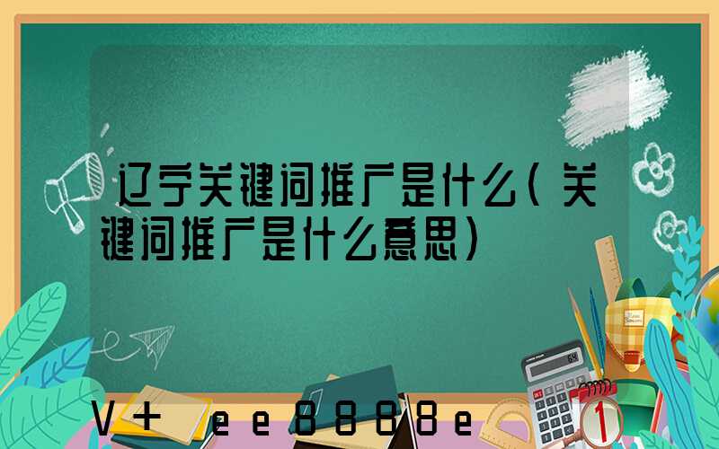 辽宁关键词推广是什么(关键词推广是什么意思)