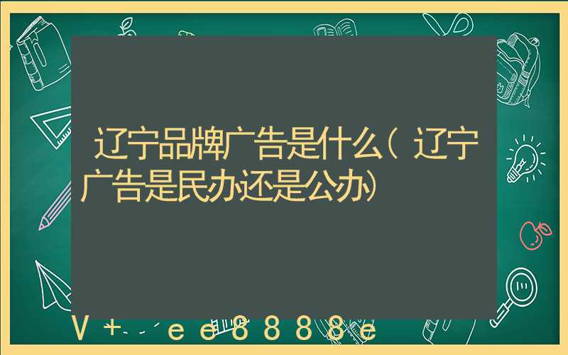 辽宁品牌广告是什么(辽宁广告是民办还是公办)