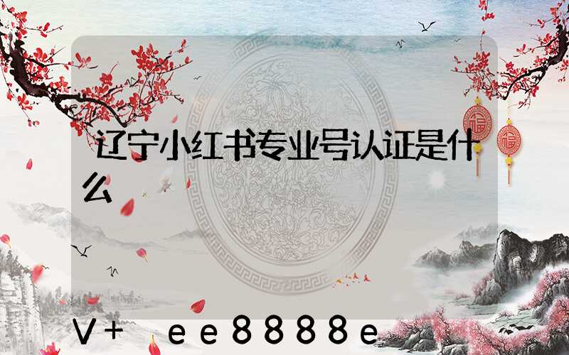 辽宁小红书专业号认证是什么