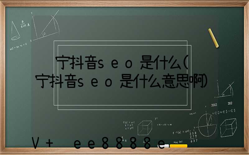 辽宁抖音seo是什么(辽宁抖音seo是什么意思啊)