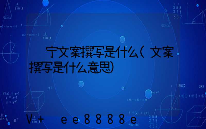 辽宁文案撰写是什么(文案撰写是什么意思)