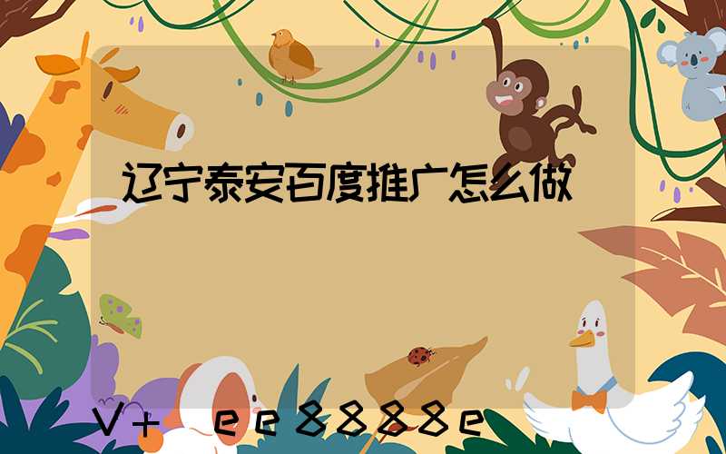 辽宁泰安百度推广怎么做