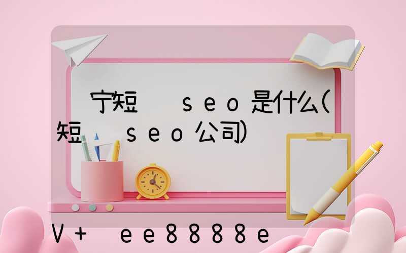 辽宁短视频seo是什么(短视频seo公司)